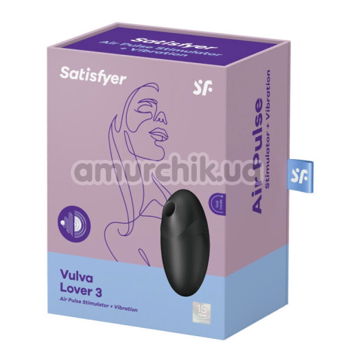 Симулятор орального секса для женщин с вибрацией Satisfyer Vulva Lover 3, черный