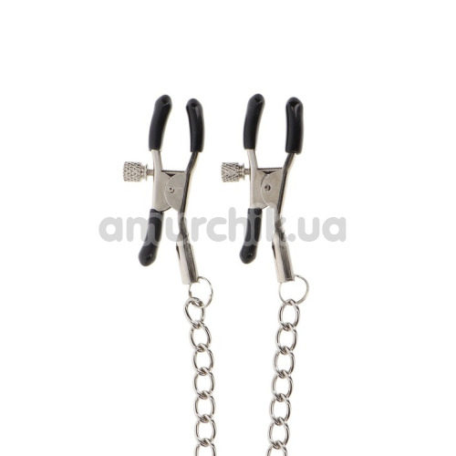 Зажимы для сосков Taboom Adjustable Clamps with Chain, серебряные