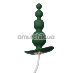 Анальна пробка Qingnan No.8 Mini Vibrating Anal Beads, зелена - Фото №1