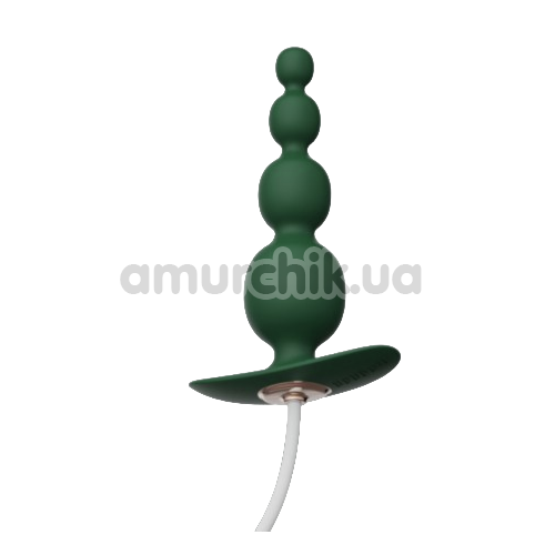 Анальная пробка Qingnan No.8 Mini Vibrating Anal Beads, зеленая - Фото №1