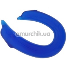 Двокінцевий фалоімітатор Double Ended Dolphin, синій - Фото №1