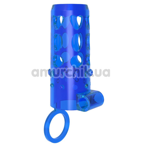 Насадка на пенис с вибрацией GK Power Vibrating Sleeve Enhancer, синяя