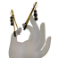 Зажимы для сосков Nipple Clamp с черными камушками, золотые - Фото №3
