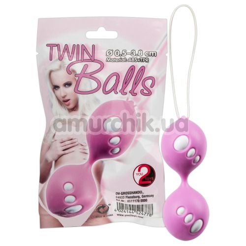 Вагинальные шарики Twin Balls, розовые