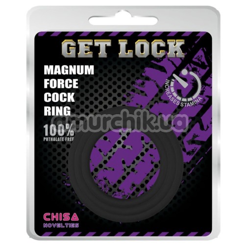 Набор из 3 эрекционных колец Get Lock Magnum Force Cock Ring, черный