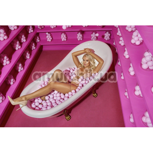 Комплект Kissable Lace Lingerie Set, рожевий: бюстгальтер + трусики-стрінги + пояс для панчіх