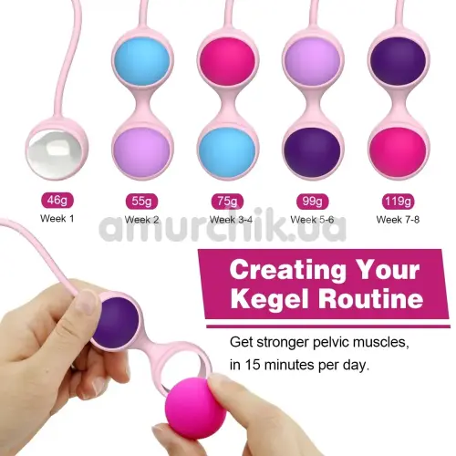 Набор вагинальных шариков Odeco Every Night Toys Kegel Balls YAI-010K1, разноцветный