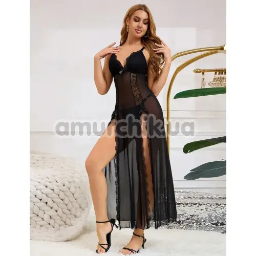 Пеньюар Star Night Maxi Night Dress, чорний