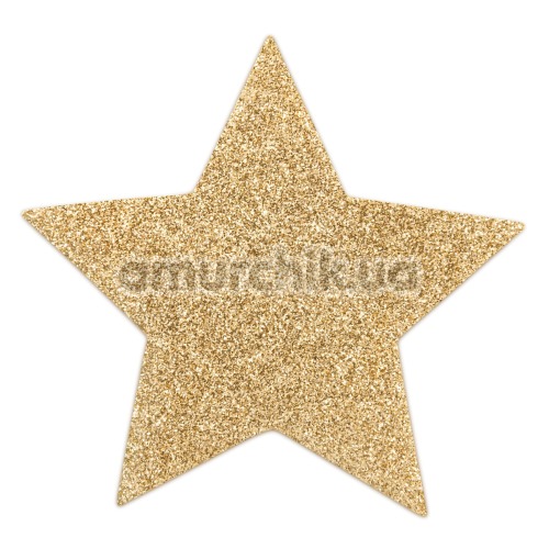 Прикраси для сосків Bijoux Indiscrets Flash Glitter Pasties Star, золоті