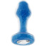 Анальная пробка Stardust Premium Glass Plug Glam, голубая - Фото №3
