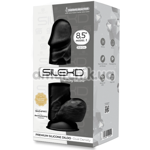 Фалоімітатор Silexd Premium Silicone Dildo Model 4 Size 8.5, чорний