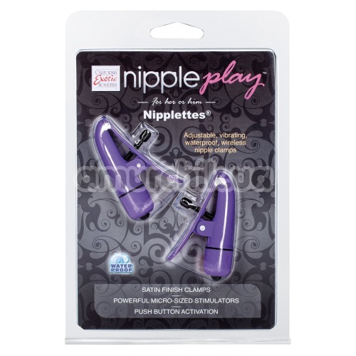 Затискачі для сосків з вібрацією Nipple Play Nipplettes, фіолетові