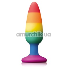 Анальная пробка Colourful Love Rainbow Anal Plug Medium, радужная - Фото №1