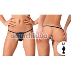 Трусики с анальной пробкой Art of Sex Sexy Panties With Silicone Plug M, черные - Фото №1