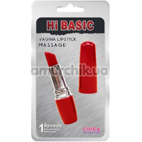 Клиторальный вибратор Vagina Lipstick Massage, красный