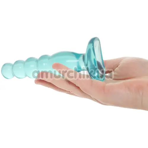 Анальная пробка Crystal Jellies Anal Delight 5, бирюзовая