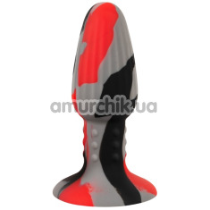 Анальная пробка Anos Tricolour Butt Plug With Suction Cup, разноцветная - Фото №1