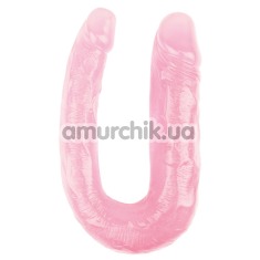 Двокінцевий фалоімітатор Hi-Rubber Born To Create Pleasure 13, рожевий - Фото №1