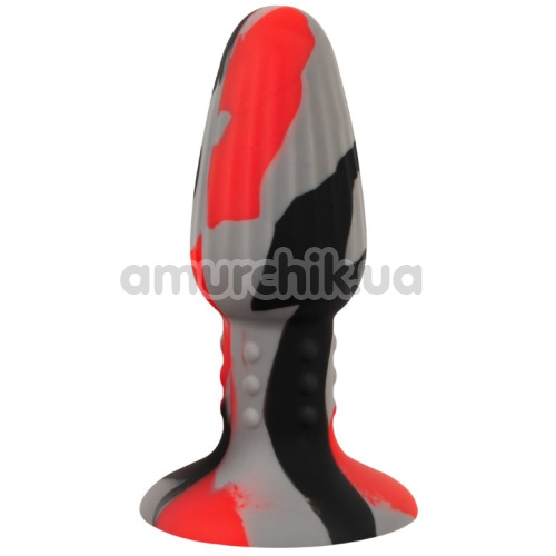 Анальна пробка Anos Tricolour Butt Plug With Suction Cup, мультикольорова - Фото №1