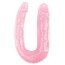 Двокінцевий фалоімітатор Hi-Rubber Born To Create Pleasure 13, рожевий - Фото №1