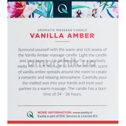 Массажная свеча Exotiq Massage Vanilla Amber - ваниль и янтарь, 200 мл