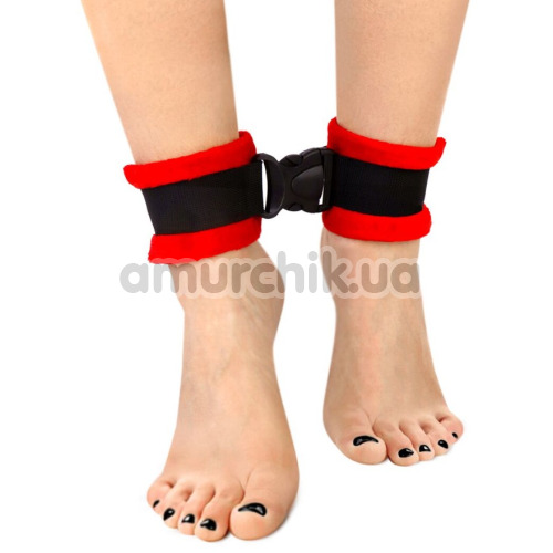 Фиксаторы для ног Art of Sex Ankle Cuffs Soft Touch, красно-черные