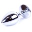 Анальная пробка с черным кристаллом Exclusivity Jewellery Silver Plug, серебряная - Фото №2