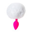 Анальная пробка с белым хвостиком Loveshop S, розовая - Фото №3