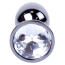 Анальная пробка с прозрачным кристаллом Exclusivity Jewellery Dark Silver Plug, серебряная - Фото №2