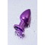 Анальная пробка с фиолетовым кристаллом Toyfa Metal 717007-44, фиолетовая - Фото №8