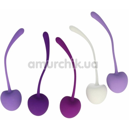 Набір вагінальних кульок Pleasure Balls & Eggs Cherry Kegel Exercisers, фіолетовий