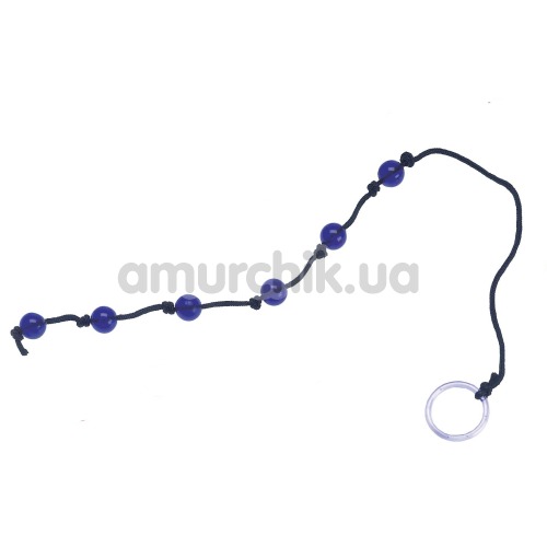 Анальная цепочка Jelly Soft Butt Beads Small, синяя - Фото №1