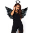 Комплект аксессуаров ангела Leg Avenue Feather Angel Wings & Halo Accessory Kit черный: крылья + нимб - Фото №2