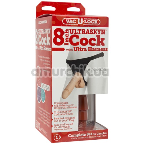 Страпон Vac-U-Lock Ultra Harness 8 Inch UR3 Cock