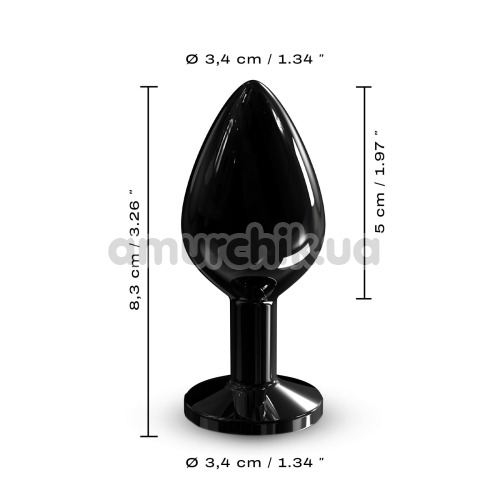 Анальная пробка с черным кристаллом Dorcel Diamond Plug M, черная