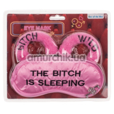 Набір: маска на очі Eye Mask The Bitch Is Sleeping + наручники Bitch Wild, рожево-чорний - Фото №1