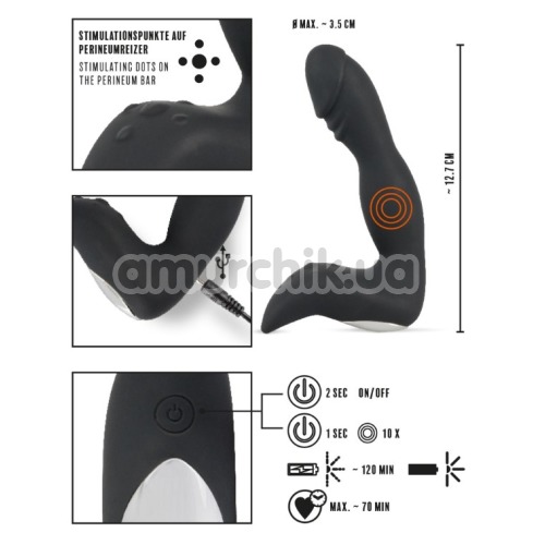 Вібростимулятор простати Rebel Mens Gear Rechargeable Prostate Stimulator з голівкою, чорний
