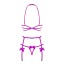 Комплект Obsessive Delishya фиолетовый: бюстгальтер + пояс для чулок + трусики-стринги - Фото №5