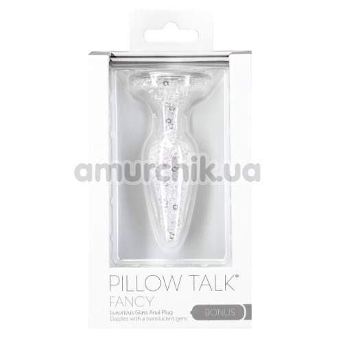 Анальная пробка Pillow Talk Fancy + вибропуля Power Bullet, прозрачная