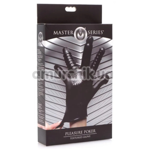Рукавичка для фістінгу Master Series Pleasure Poker Textured Glove, чорна