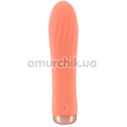 Вібратор Peachy Mini Ribbed Vibrator, помаранчевий