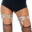 Гартеры для чулок Leg Avenue Studded Thigh High Suspender With Heart, серебряные - Фото №1