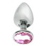 Анальная пробка с розовым кристаллом Mai Attraction Pleasure Toys M №73, серебряная - Фото №0