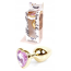 Анальная пробка с розовым кристаллом Exclusivity Jewellery Gold Heart Plug, золотая - Фото №7