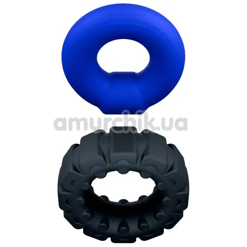 Набор из 2 эрекционных колец Performance Plus Engage 2-Ring Set, черно-синий
