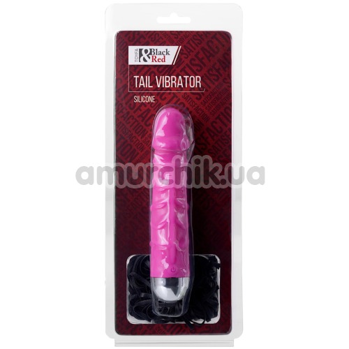 Вибратор с флоггером Black&Red Tail Vibrator, розовый