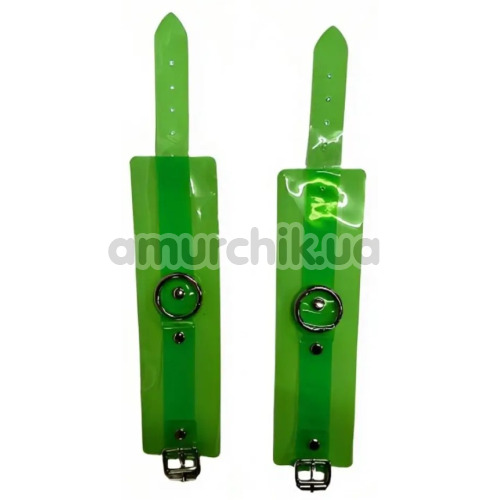 Фиксаторы для рук DS Fetish Handcuffs Transparent With Chain, зеленые