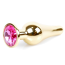 Анальна пробка з рожевим кристалом Boss Series Exclusivity Jewellery Gold Plug, золота - Фото №1