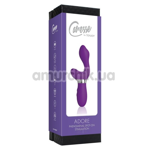 Вибратор клиторальный и точки G Caresse Adore Phenomenal Spot-On Stimulation, фиолетовый