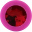 Анальна пробка з червоним кристалом SWAROVSKI Zcz, рожева - Фото №2